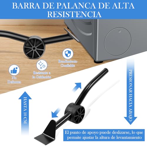 Metal Diseño - JYYBN Base para Lavadora con Ruedas y Barra de Palanca, 360° Ruedas Grande para Lavadora con Frenos, 700KG Carga Ruedas para Refrigerador Muebles Pesados