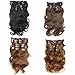 SHOWJARLLY Body Wave Clip in Hair Extensions Human Hair 7Pcs/Set Thick Full Head Wavy Clip in Human Hair Extensions