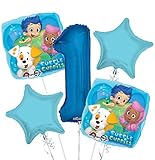 Bubble Guppies Balloon Bouquet 1st Birthday 5 pcs - Party Supplies