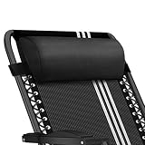 Universal Replacement Pillow headrest for Zero Gravity Chair with Elastic Band, Removable Padded headrest Pillow for Zero Gravity Chairs, Lounge Chair (Black)