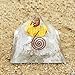 ORGONE Pyramid Selenite,ORGONITE Energy Generator with Flower of Life Symbol,Crystal Quartz Point,Exquisite Gemstones & Reiki Energy