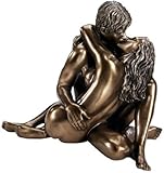 Enraptured in Love Nude Lovers Romantic Bronze Desktop Table Sculpture Statue by XoticBrands