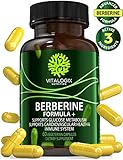 Berberine 500mg Complex Formula Plus Contains Clinical Grade Berberine HCl Premium, Berberine Supplements Blood Sugar Stabilizer, Cardiovascular, Immune and Gastrointestinal Support 60 Veggie Capsules