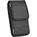 Samsung Galaxy S5 , Galaxy S6 , Galaxy S7, Galaxy S8 ~ Heavy Duty Black Nylon Canvas Flap Vertical / Horizontal Case with Steel Belt Clip Holster + Carabiner D Ring Hook for Galaxy S5 , S6 , S7 , S8