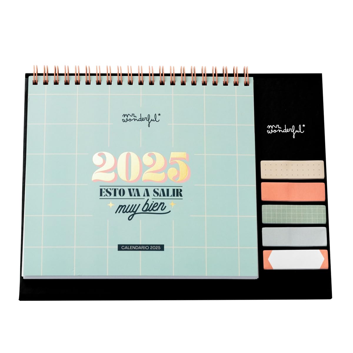 Mr. Wonderful - Desktop Calendar 2025 - This is going to turn out very well - Includes 6 Sheets of Stickers and 1 Pad of Sticky Notes