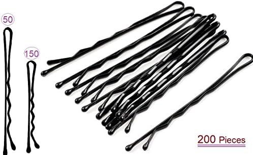 UrbHome 200 Piece Bobby Pins Set | (150) 1.75” and (50) 2.25” Hair Pins Kit | Safe Rounded Tips | Peel-Resistant Double Coating | Ultra Durable Premium Bobbie Pin Set (200 Pieces)