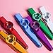 6PCS Metal Kazoo Flutes Musical Instruments Toy for Adults with 12Pieces Kazoo Diaphragms Companion with Ukulele Violin Guitar Piano