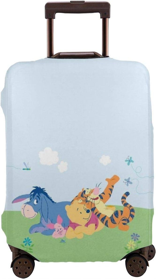 Travel Luggage Cover Happy Winnie The Pooh Luggage Protector Suitcase Cover Fits 18-32 Inch Luggage