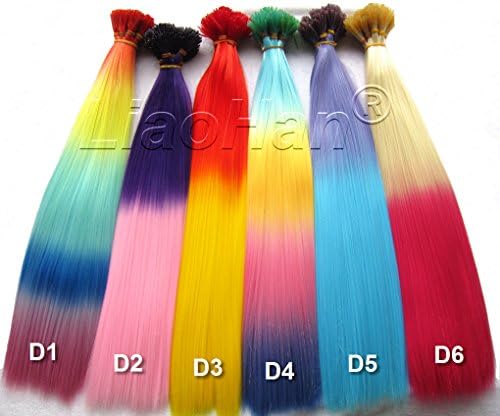 Liaohan Ombre I Tip Hair Extensions Gradient hair 120pcs/Lot Colorful Tip Hair With 120pcs Free Beads & a Hook in Random Color Mixture