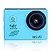 Sports Camera Sport Video 4K WIFI Action Cam 16 MP Underwater Camcorder HD 1080P and 2 Batteries 170° Wide-Angle Blue