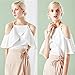 JET-BOND Women Chiffon Halter Tops Ruffle Cami Shirts FS42 Cold Shoulder Swing Camisoles Blouse (M, Navy)