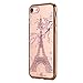iPhone 8 Case,iPhone 7 Case, LONTECT Eiffel Tower Floral Clear Design Pattern Printing Soft TPU Gel Slim Back Protective Case Scratch Resistant for Apple iPhone 8/iPhone 7