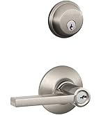 Schlage J-Series Lasalle Dummy Door Lever - Satin Nickel Non-Turning Handle For Double Doors