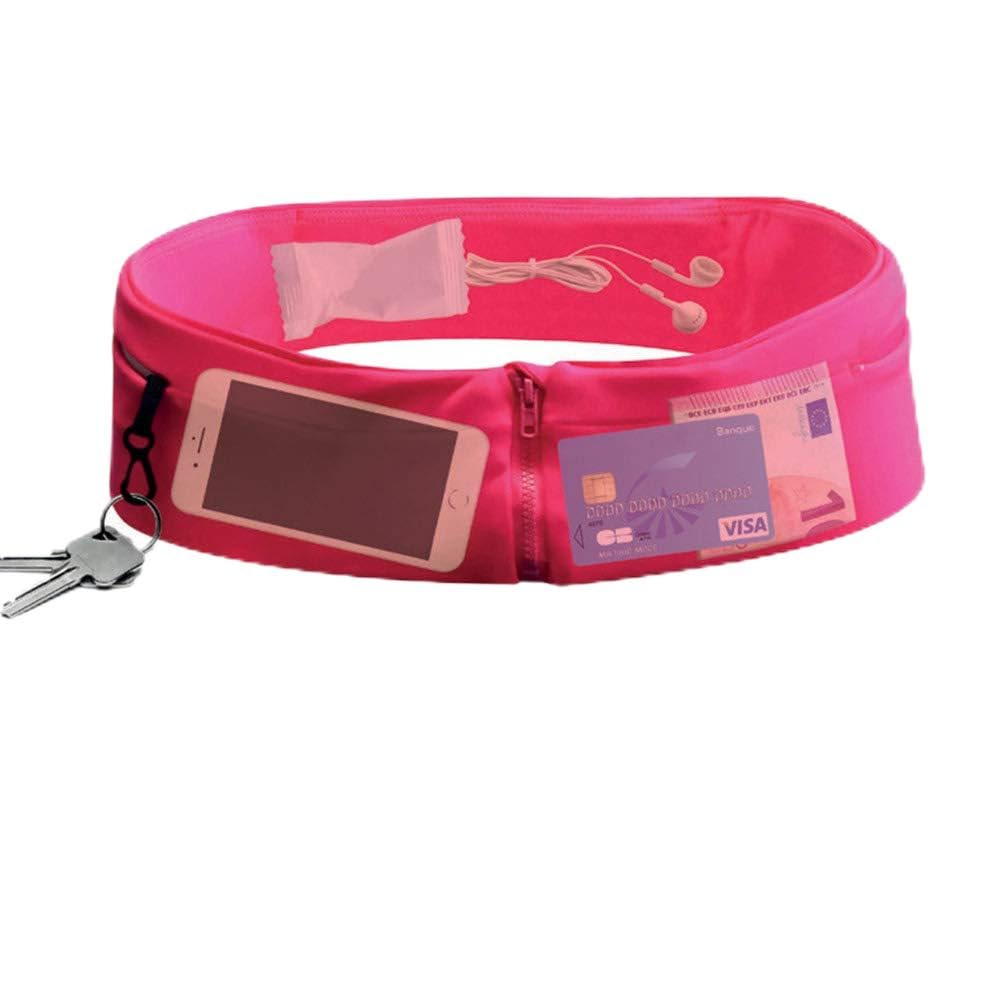 Wantalis Xtens Expandable Running Belt Waist Bag for Storing Smartphone, Keys, Running Bottle, Fitness, Yoga Unisex, unisex_adult, CXFITP-M, Pink, M