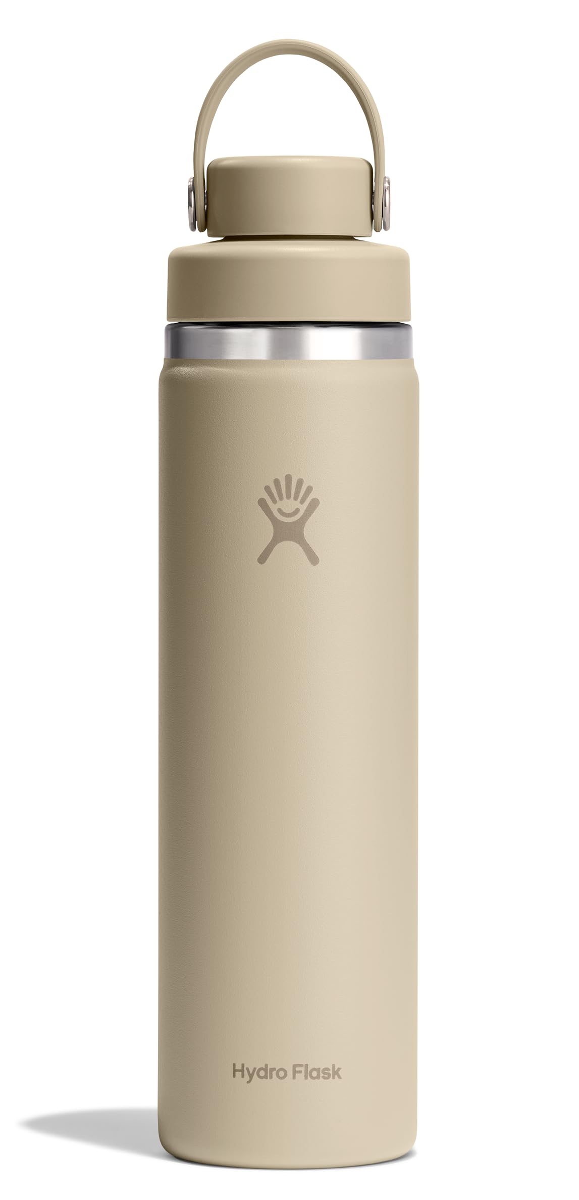 Hydro Flask Water Bottle - Insulated Stainless Steel - Wide Mouth Flex Chug Lid, Non Spill, Leakproof in 24 Oz Tonal Oat Tan Image