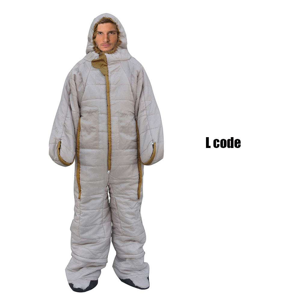 White Yellow Full Body Wearable Free Walking Mummified Sleeping Bag Suitable For Camping Adults And Teens Amazoncouk Sports Outdoors