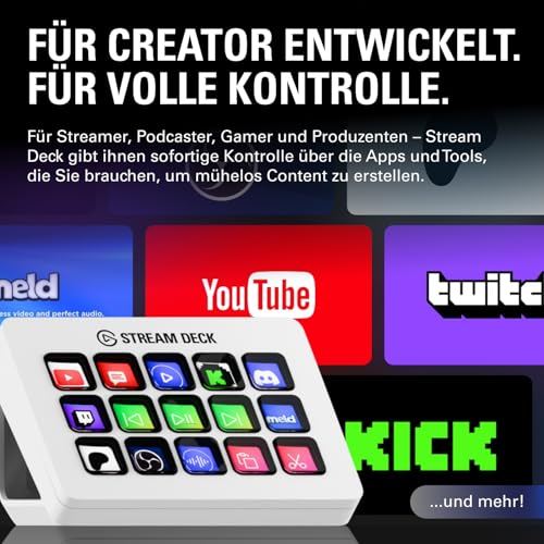 Stream Deck MK.2 Weiß Studio-Controller, 15 Tasten