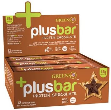 Greens Plus +plusbar Protein Chocolate Peanut Butter -- 12 Bars