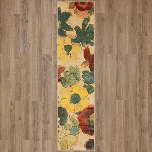 Mohawk Home Aurora Wildflower Light Abstract Floral Runner Area Rug, 2