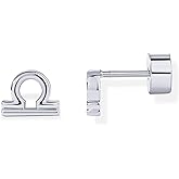 PAVOI 14K Gold Plated 925 Sterling Silver Posts Zodiac Sign Flat Back Earring Studs | Birthday Gift for Women | Astrology Earring Pair