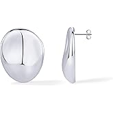 PAVOI 14K Gold Plated Sterling Silver Posts Chunky Vintage Organic Hammered Brushed and Textured Geometric Earrings for Women | Statement Earring Pair