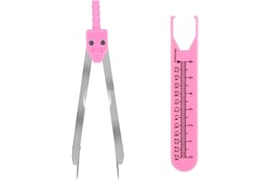 Jeffdad EKG Calipers ECG Calipers Measuring Tool Nursing or Doctor Caliper Divider for Measuring Drafting Electrocardiographs wif Ruler(Pink)