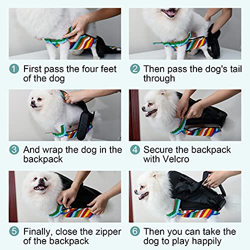 Skyteelor Pet Carrier Backpack, a Lightweight pet Travel Backpack, Suitable for Carrying Small and Medium-Sized Dogs and Cats for Biking, Camping, Hiking, Traveling,Large,Black