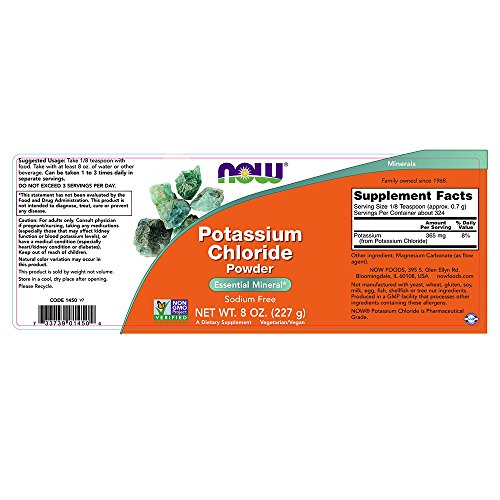 NOW Potassium Chloride Powder, 8Ounces Buy Online in UAE. Health