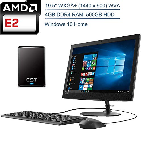 2020 Lenovo IdeaCentre 330 19.5″ 1440 x 900 WXGA All In One Desktop Computer, AMD E2-9000 up to 2.2GHz (Beats i3-7020U), 4GB DDR4 RAM, 500GB HDD, DVDRW, HDMI, Windows 10, EST 320GB External Hard Drive