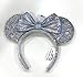 Disney Parks Minnie Mouse Sequin Bow Glitter Ears Iridescent Silver Headband