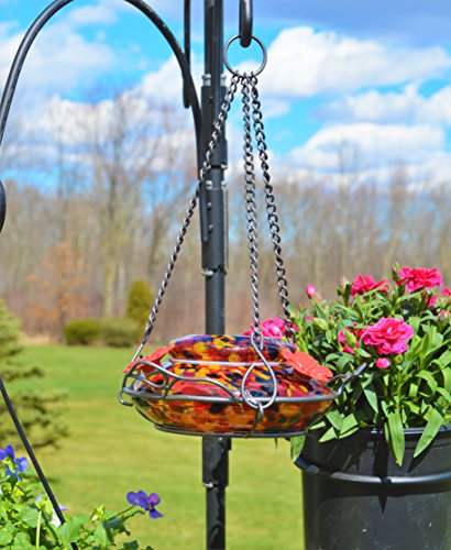 Nature's Way Bird Products GHF5 Garden Top Fill Hummingbird Feeder, 18 Ounce Capacity, Molten