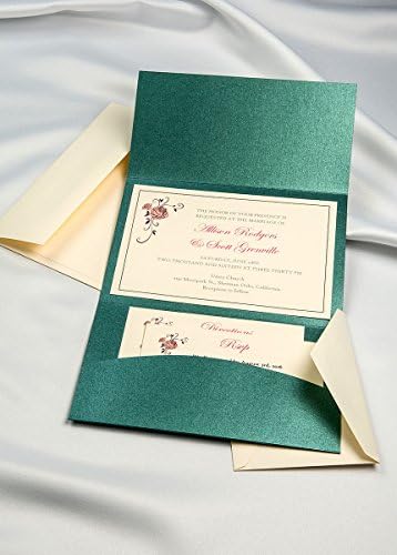 Horizon Pocket Folder Invitation Kit - Emerald - Pack of 20