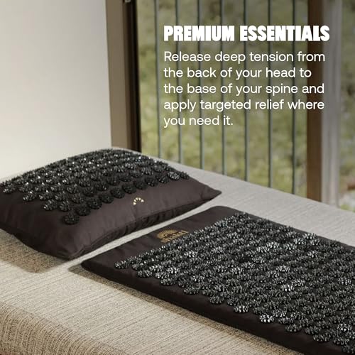 ShaktiMat Acupressure Mat for Relaxation, Massage Muscles, Aid Sleep & Unlock Inner Tension, Similar to Acupuncture, No Needles Required (Premium, Level 2, Shakti Black)