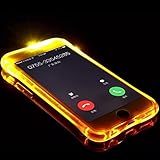 Appoi Incoming Flash Case For iPhone 8 plus LED Flash Light Up Incoming Call Silicon Back Cover Slim Phone Case 5.5inch (Gold)