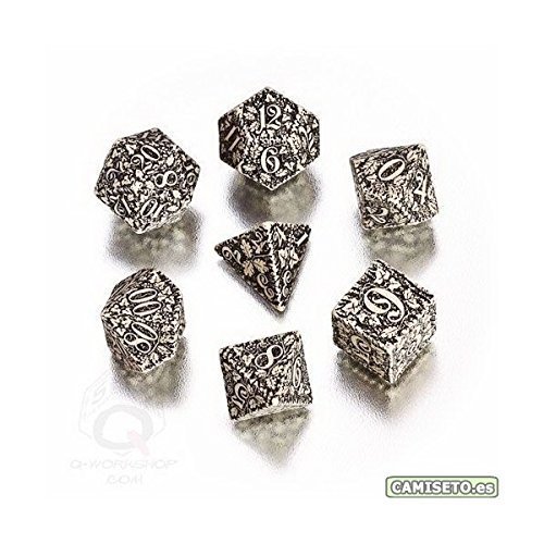 Q-workshop polyhedral 7-die set: beige & black fore…