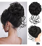 Deethens Messy Hair Bun Hairpiece Curly Tousled Updo Scrunchies Hair Pieces Ponytail Hair Extensi...