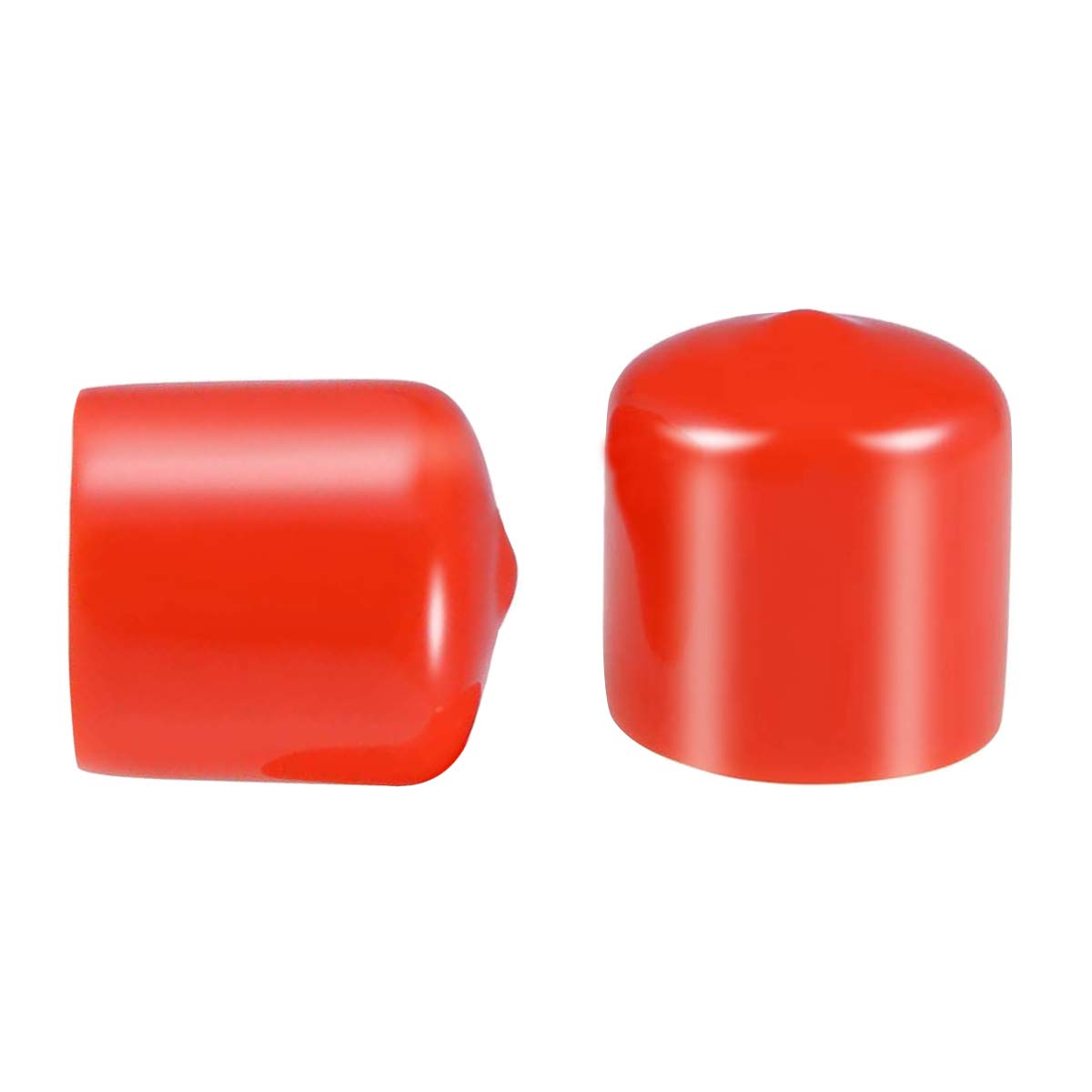 Screw Thread Protectors, PVC Rubber Round Tube Bolt Cap Plastic End Cap Cover Thread Protectors Red, Inner Dia 23mm， 50 Pcs — image 1