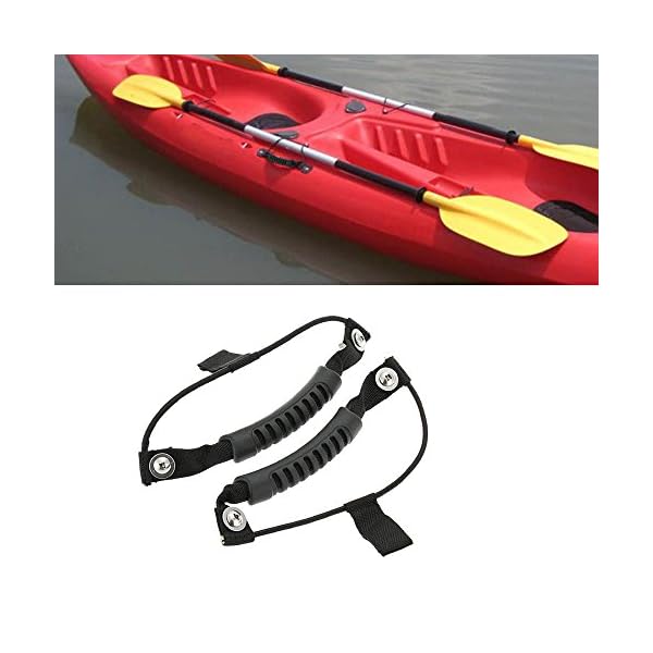 SysPodTM-New-2pcs-Kayak-Canoe-Boat-Side-Mount-Carry-Handle-with-05cm-Diameter-Bungee-Cord-Accessories-Black-Rubber-Handle-Fixing-Paddle