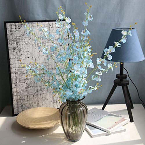 Franterd Home Decor Artificial flower, Phalaenopsis Simulation Oncidium Orchid Artificial Fake Flower for Wedding Home Office Party Hotel Restaurant patio or Yard Floral Sweet Decoration (Blue)