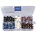 Linsoir Beads 100pcs/box 10mm Round Lava Rock Beads 5 Colors Mixed Natural Stone Beads Diffuser Jewelry Making Pack of 1 Box