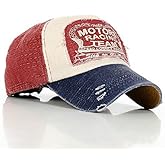 Elwow Hot Red Distressed Vintage Cotton Baseball Cap Snapback Trucker Hiking Hat