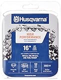 Husqvarna Chainsaw Chain 16" .050 Gauge 3/8 Pitch Low Kickback Low-Vibration, Orange/Gray (531300446)