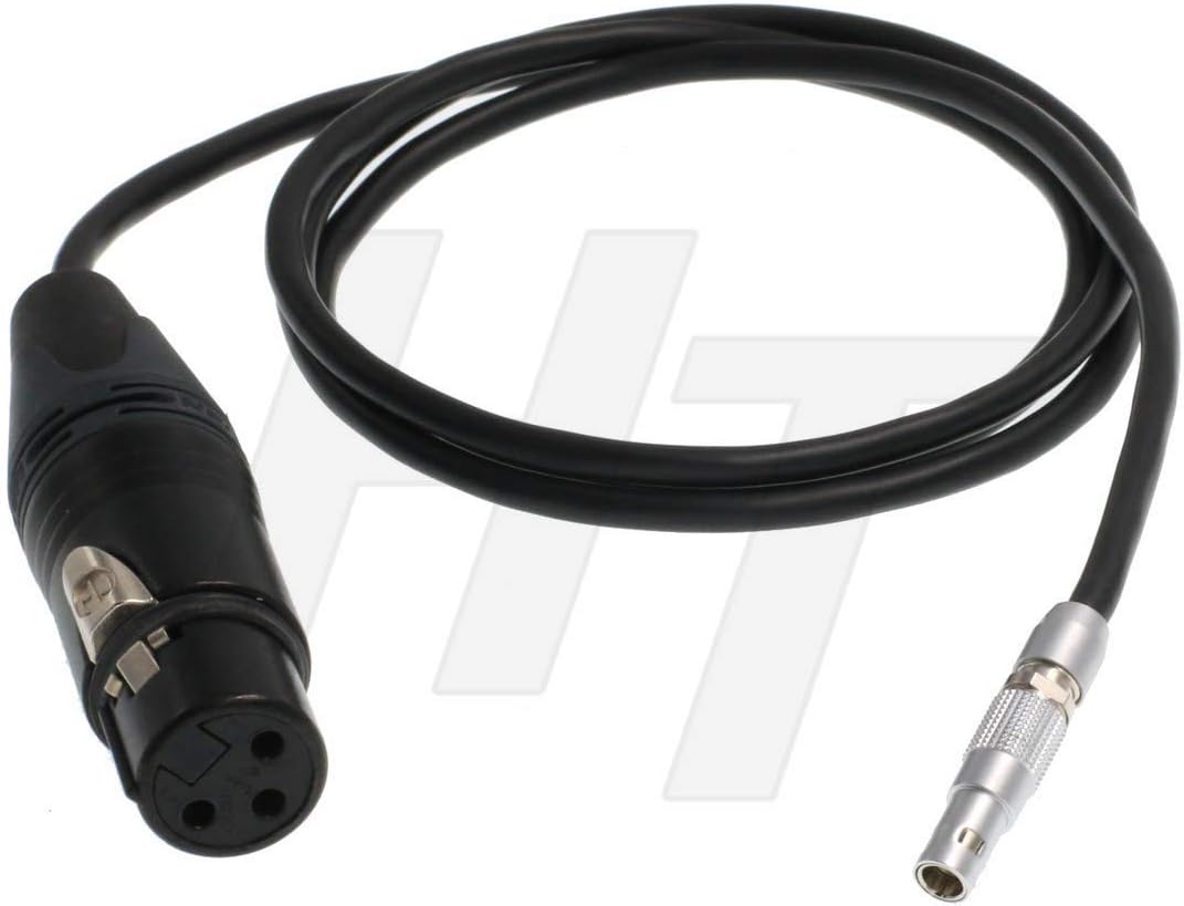 HangTon Microphone XLR 3 Pin Female to Right Angle 00B 5 Pin Audio Input Cable for ARRI Alexa Mini (xlr to 5pin)