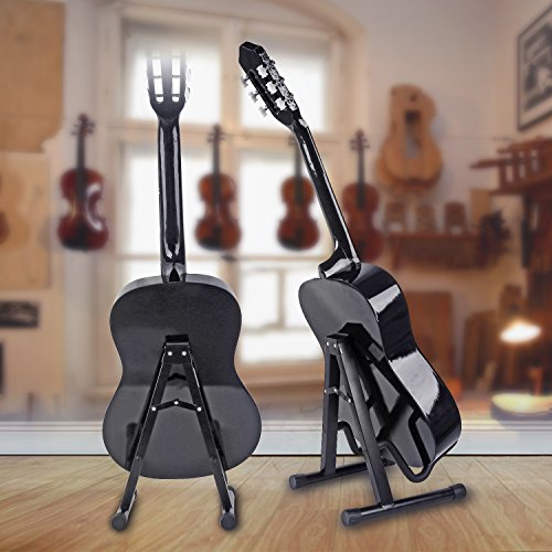 GPCT Universal Foldable Guitar Stand. Ready-To-Use Position, Adjustable Portable Light Weight Guitar Holder. For Electric Box/Classical/Folk/Flamenco/Hawaiian/Bass/Violin/Ukulele/Banjo/Mandolin