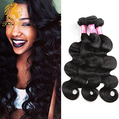 Top Fashion Hair Brazilian Virgin Remy Human Hair Extension Body Wave 3 Bundles 300g - Natural Black 7A 16"18"20"