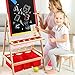Magicfly Kids Art Easel with Paper Roll, Double Sided Toddler Children Easel Chalkboard and Magnetic Dry Erase Board for Kid Painting and Drawing, Multiple Art Accessories Included, Gift for Ages 2-10