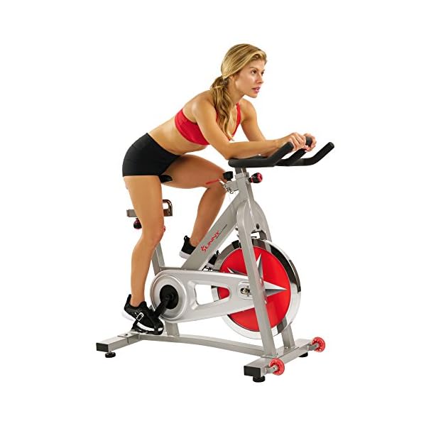 sunny health & fitness indoor cycling bike with 40 lb flywheel