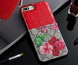 GUCITY IPhone7Plus/8Plus Case - New Elegant Luxury PU Leather Classic Style Protect Cover Case Compatible Apple iPhone7Plus/8Plus Only(Red Flower)