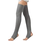CHUNG Women Teenagers Over Knee Thigh High 29.5" Leg Warmers Stirrup Thermal Long Yoga Ballet Dance