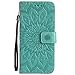 S8 Plus Case,Samsung Galaxy S8 Plus Cover,SMYTU Premium Emboss Sunflower Flip Wallet Shell PU Leather Magnetic Cover Skin with Wrist Strap Case